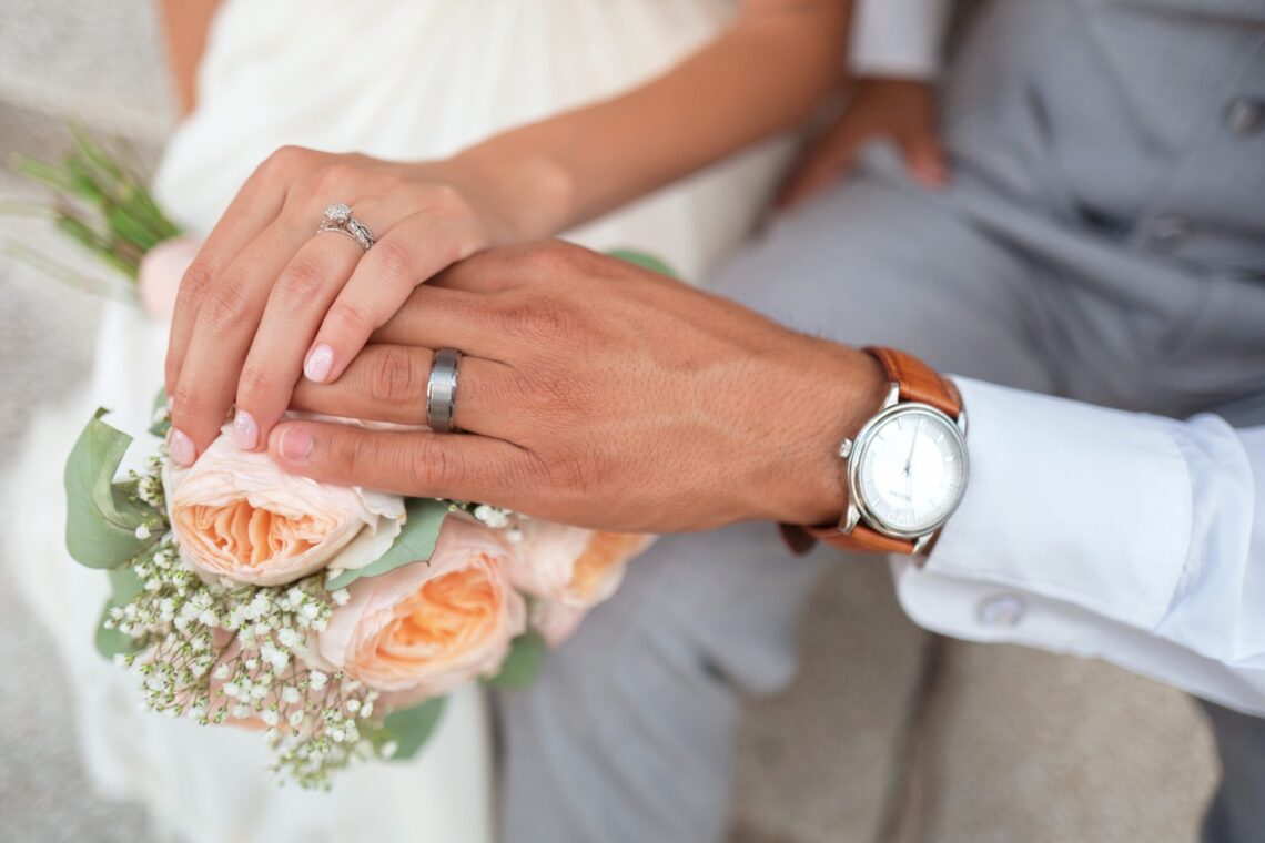 What is a Premarital Agreement, two people holding hands with wedding rings